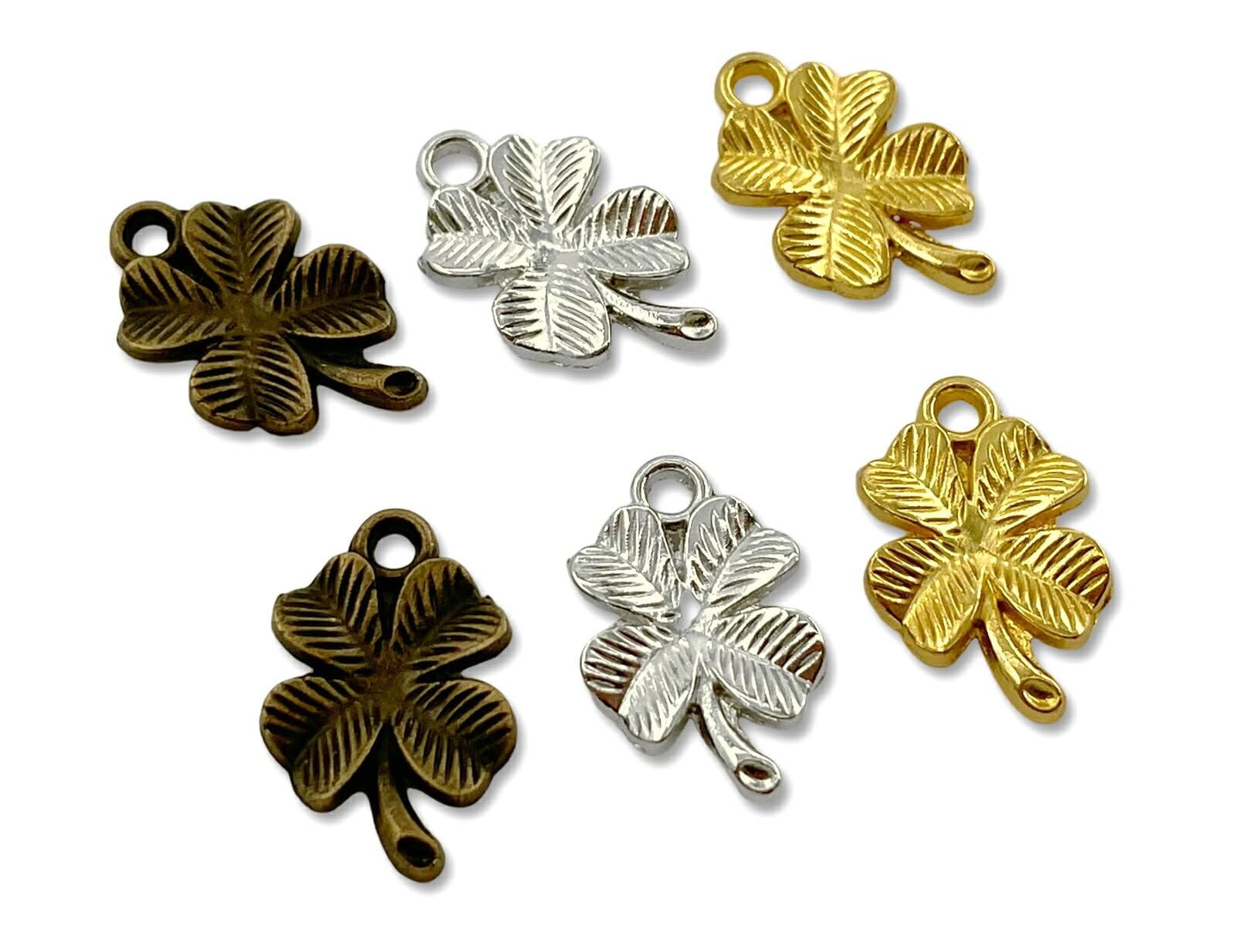 Amazon.co.jp: [ソゾミ株式会社] 金属チャーム クローバー A 60個入 葉